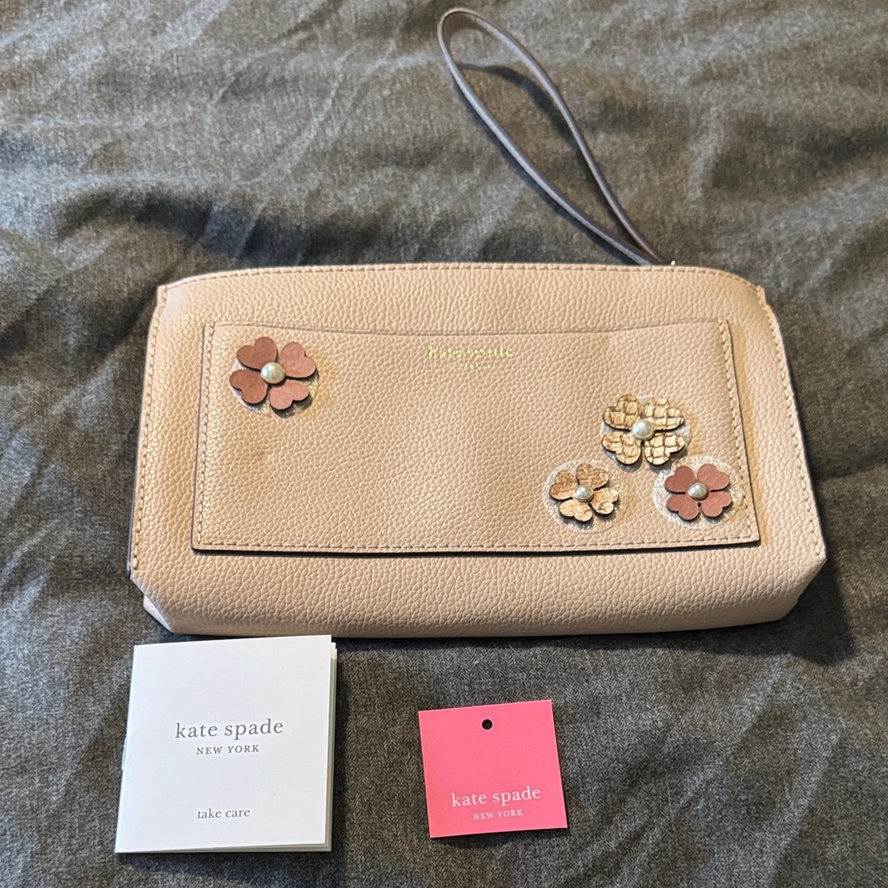 Kate Spade Tan Floral Clutch